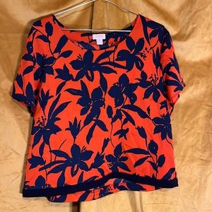 J Crew Short-Sleeved, Silky Blouse EUC XL